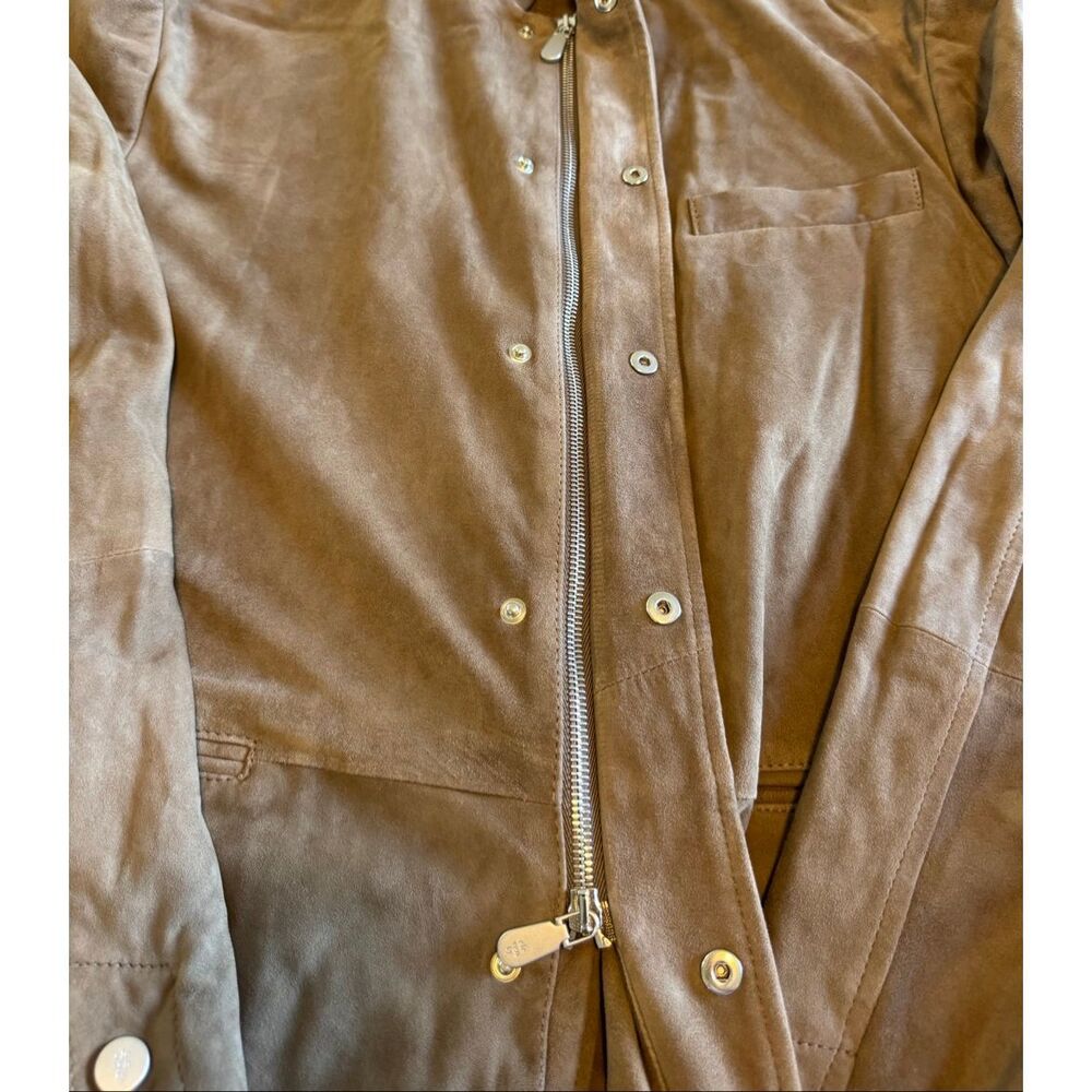 Eleventy Size 54 EU Large Jacket Suede Beige Zipped Buttoned - Picture 2 of 7